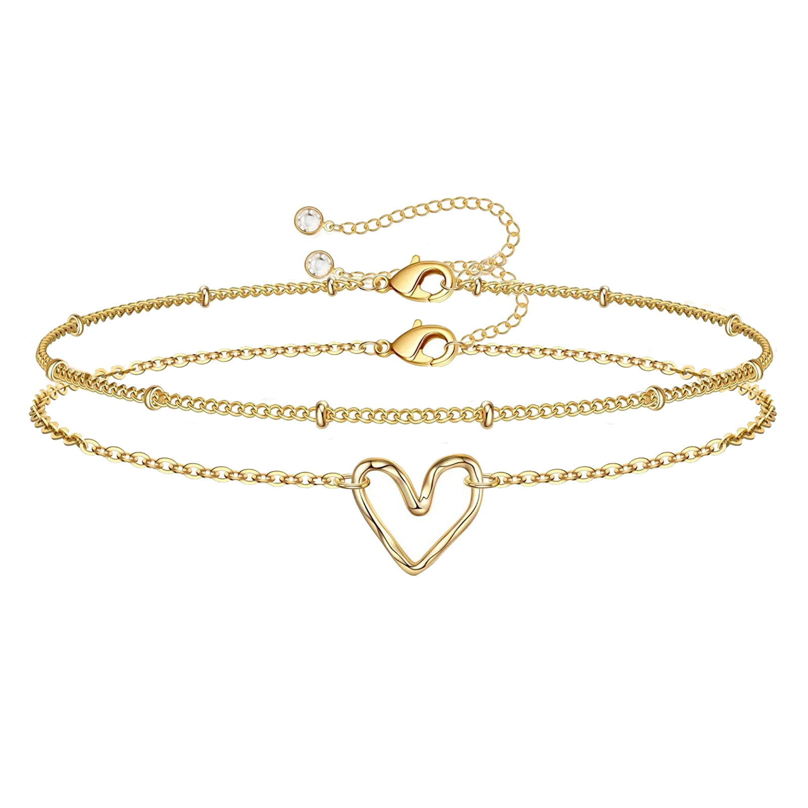 Stainless Steel Gold Plated Heart Bracelet