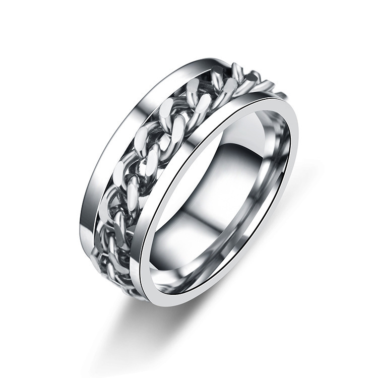 Stainless Steel Stylish Turnable Ring
