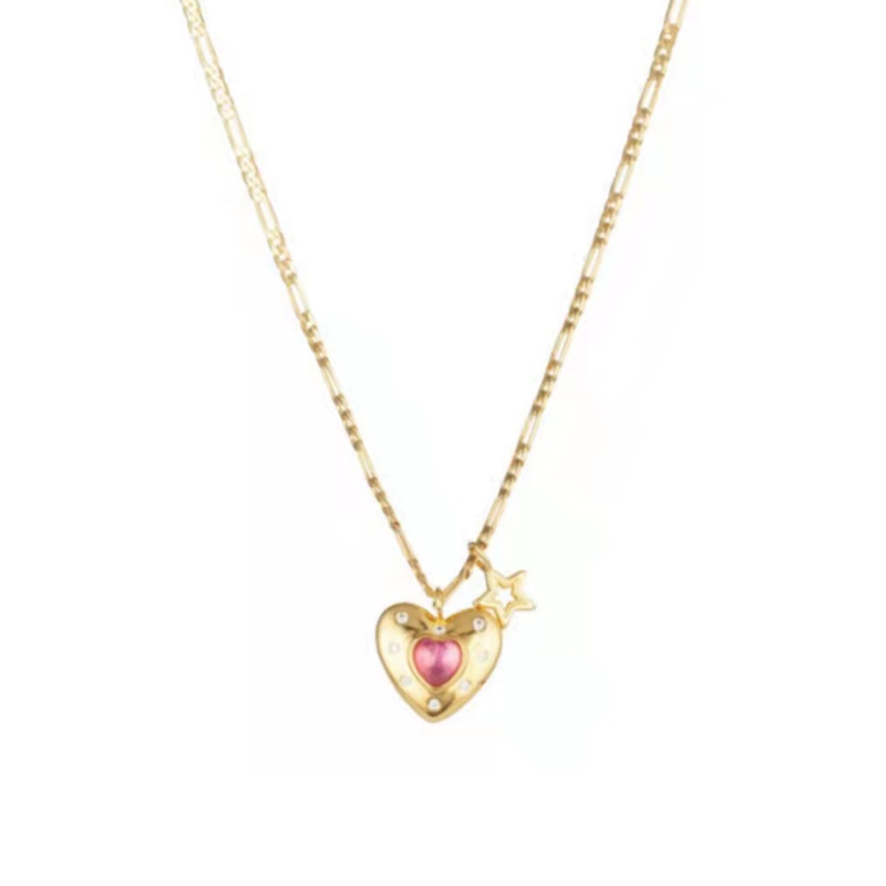 Brass Fashion Heart Pendant Necklace