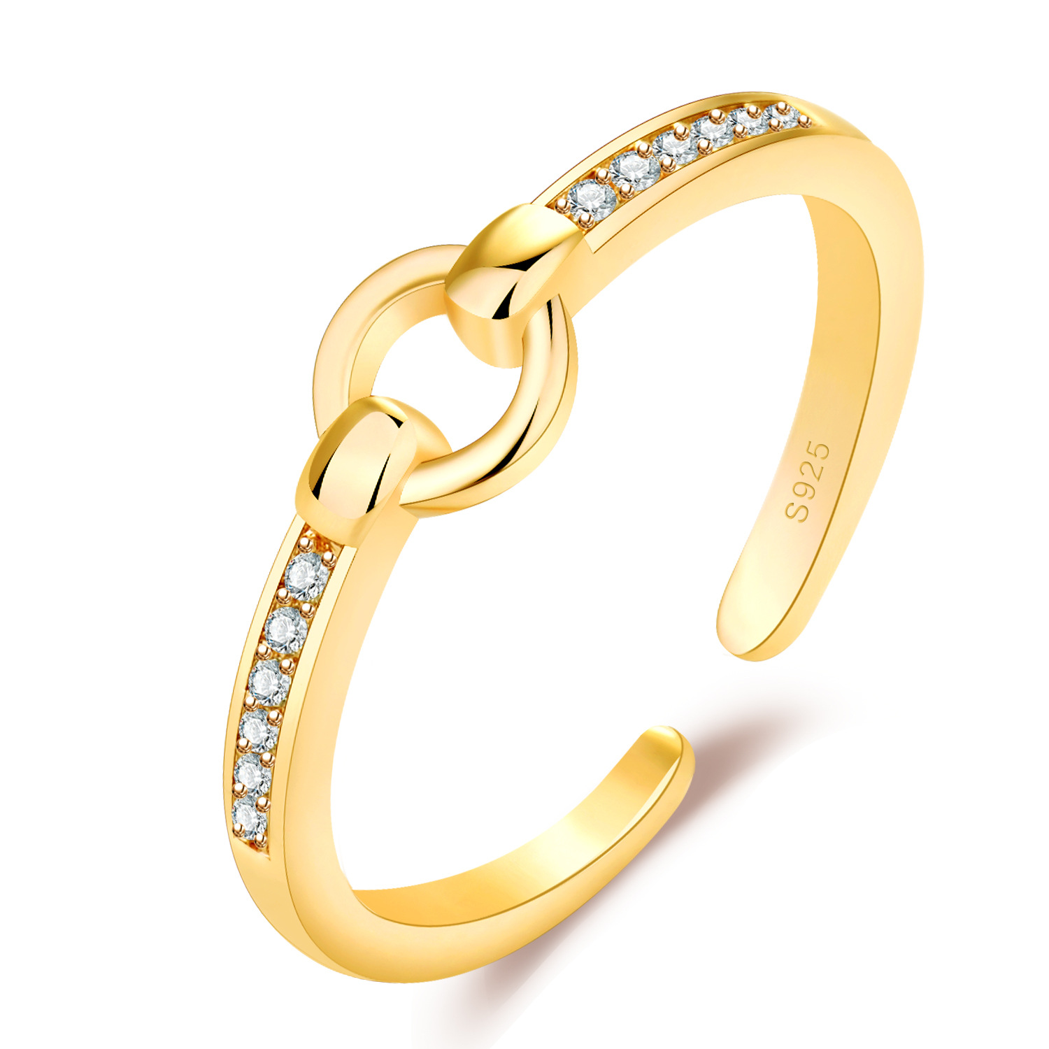 Brass Fashion Zircon Chop Ring