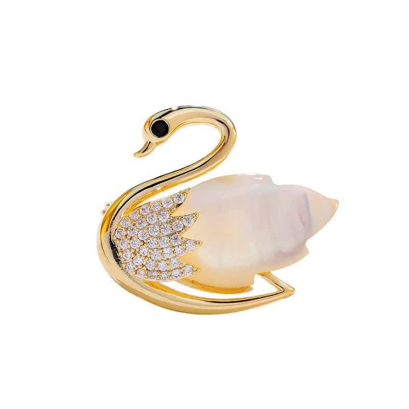 Brass Fashion Swan Brooch