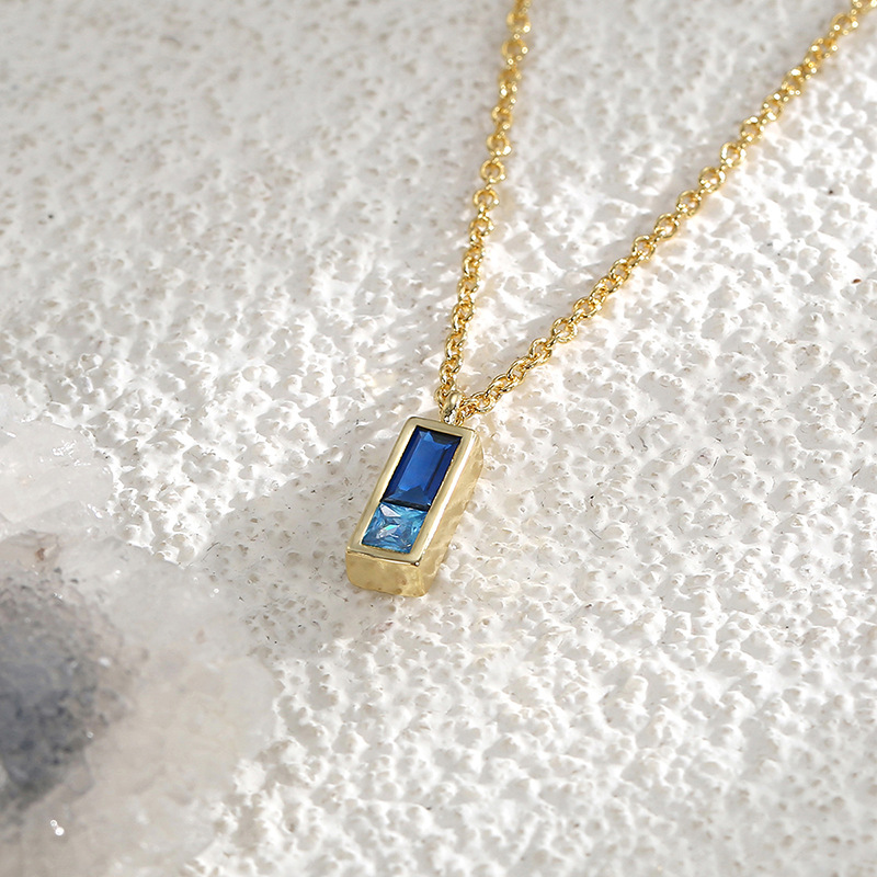 Brass Fashion Blue Zircon Pendant