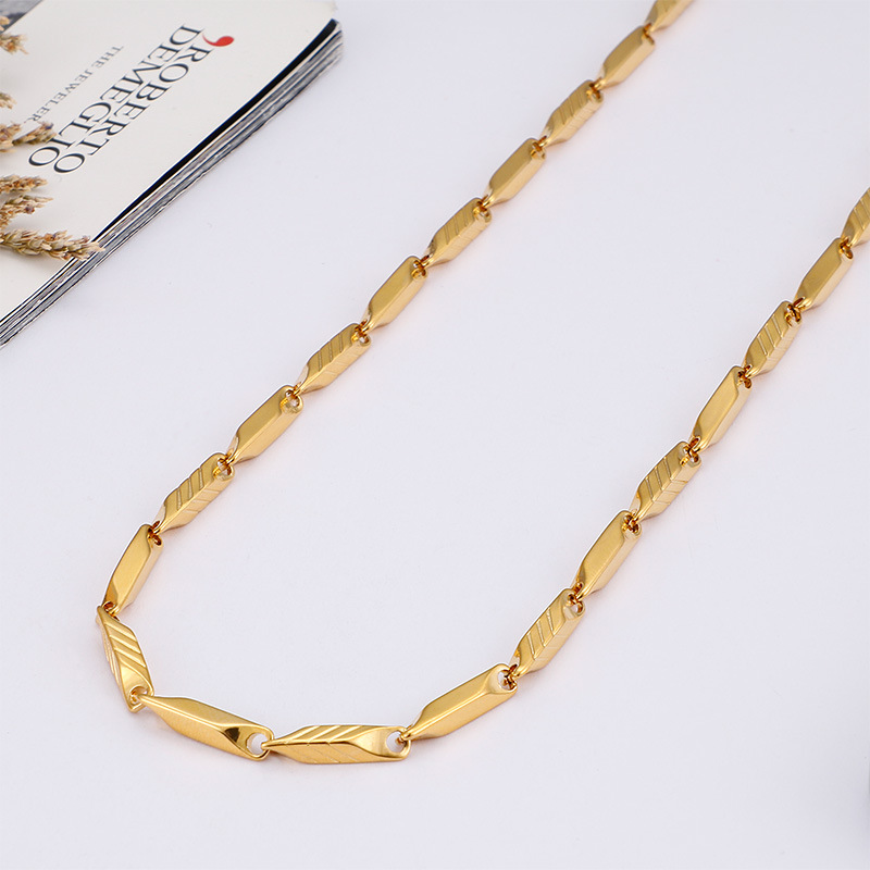 Stainless Steel Bamboo Chain Necklace