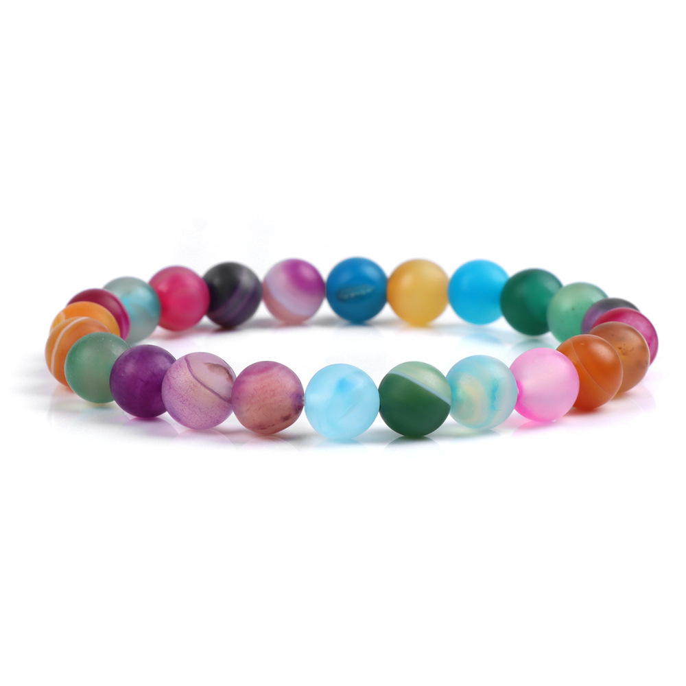 Color Stripe Agate Bracelet - A Vibrant Choice of Color and Joy