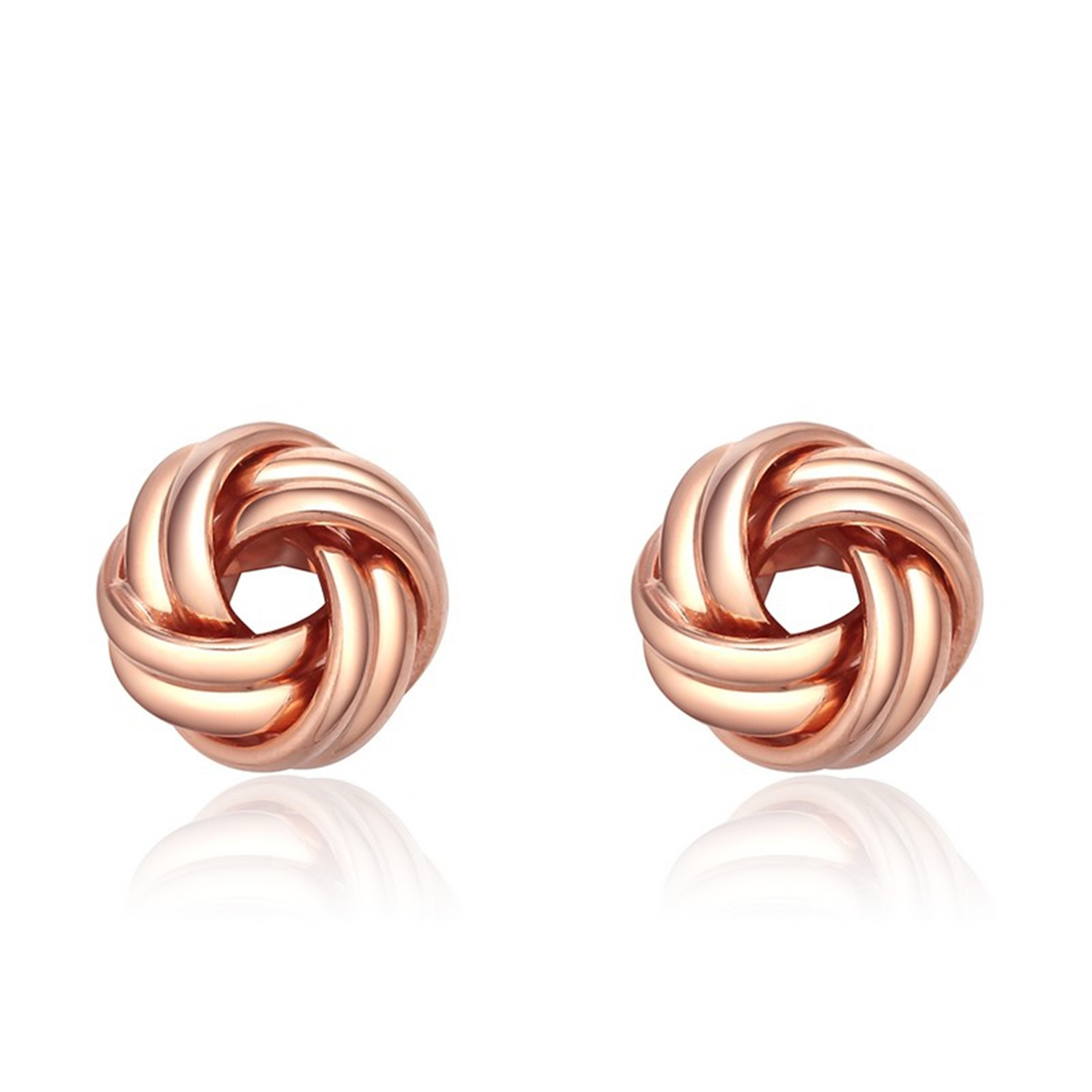 Jewelry Rose Gold Plated Sterling Sliver Hoop Stud Fashion Earrings For Women(图1)