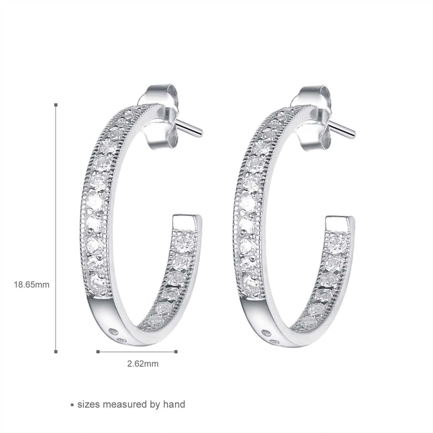 wholesale earrings jewellery for women 925 sterling silver cubic zirconia hoop earrings (图2)