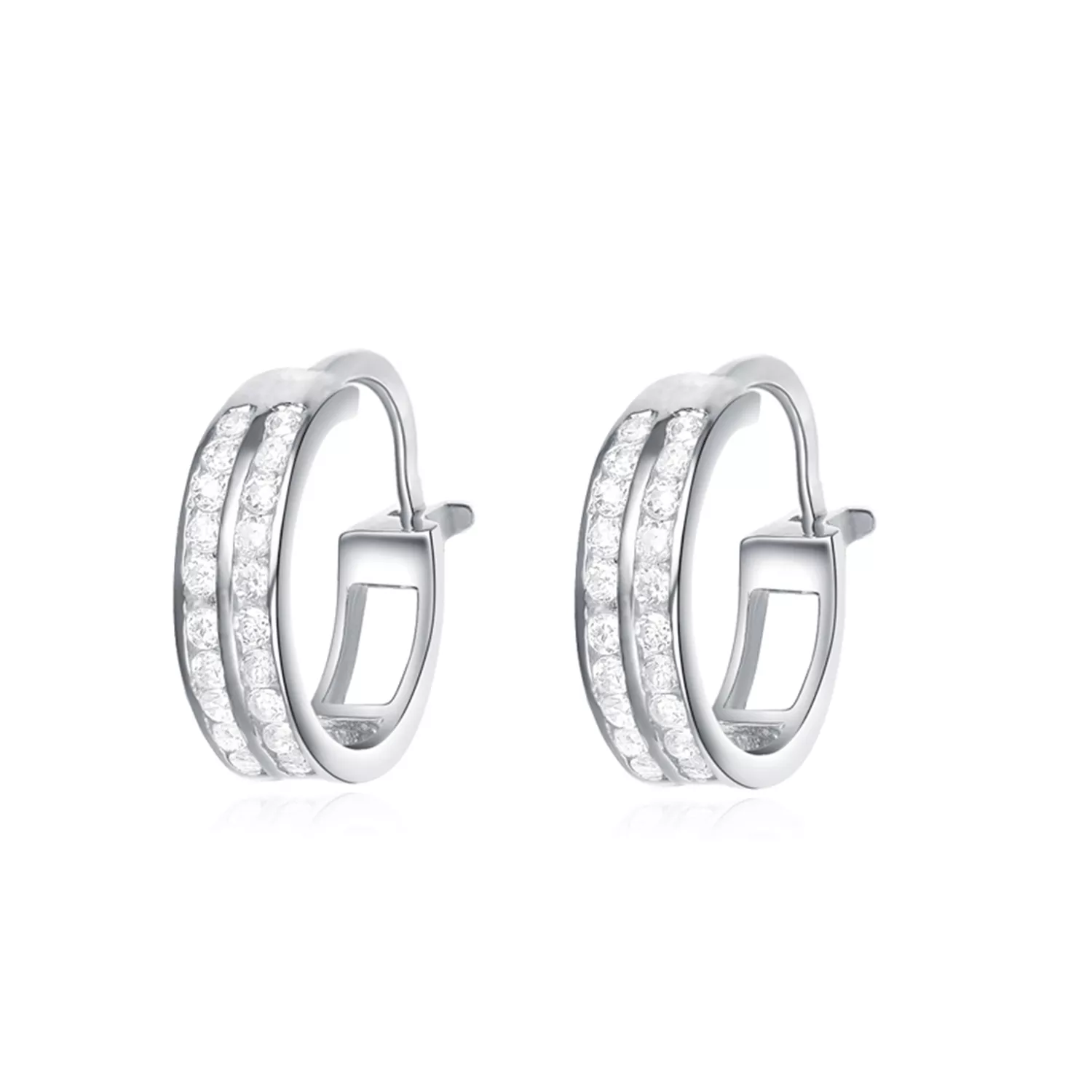 Women Cubic Zirconia Earring Jewelry Sterling Silver Stud Earrings (图1)