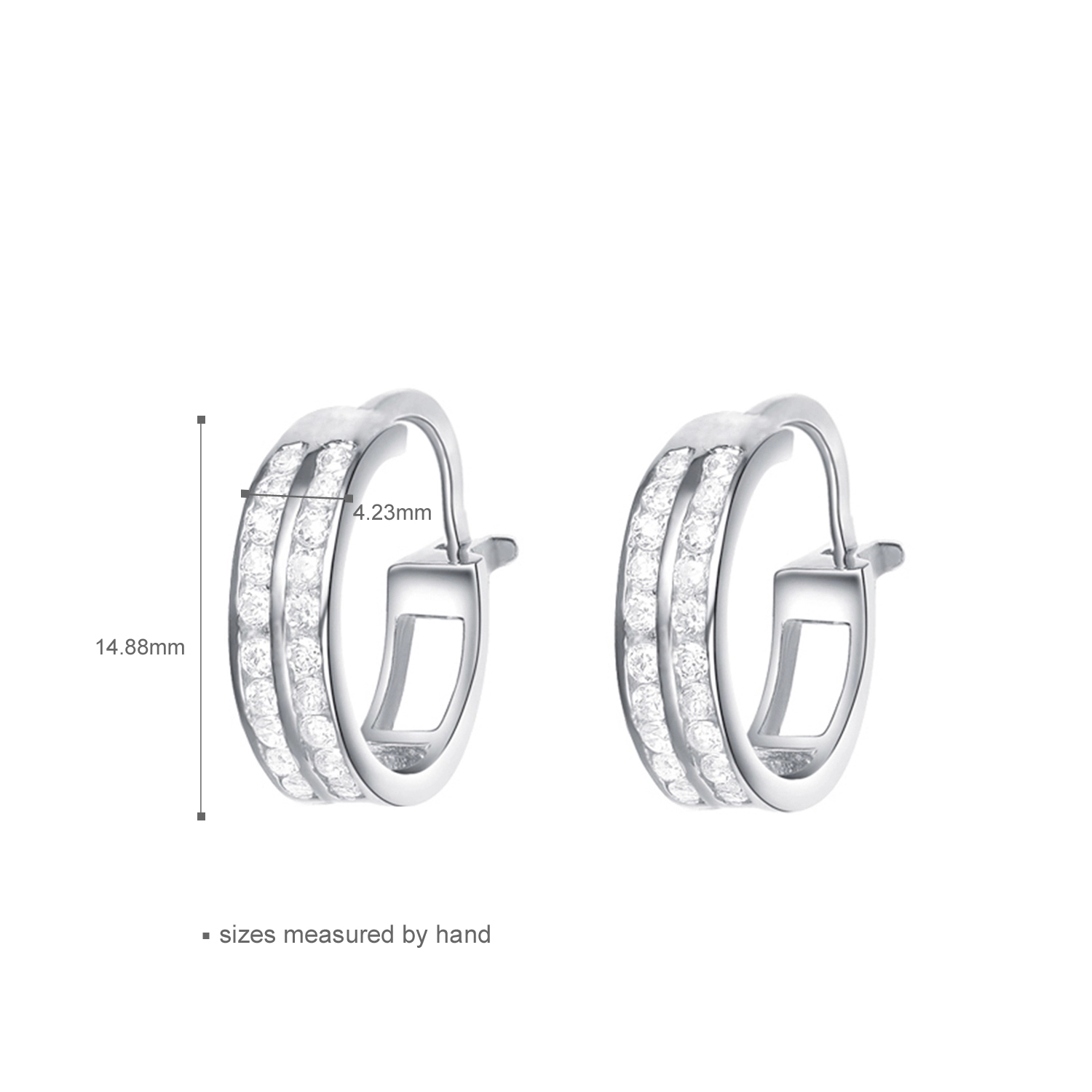 Women Cubic Zirconia Earring Jewelry Sterling Silver Stud Earrings (图2)