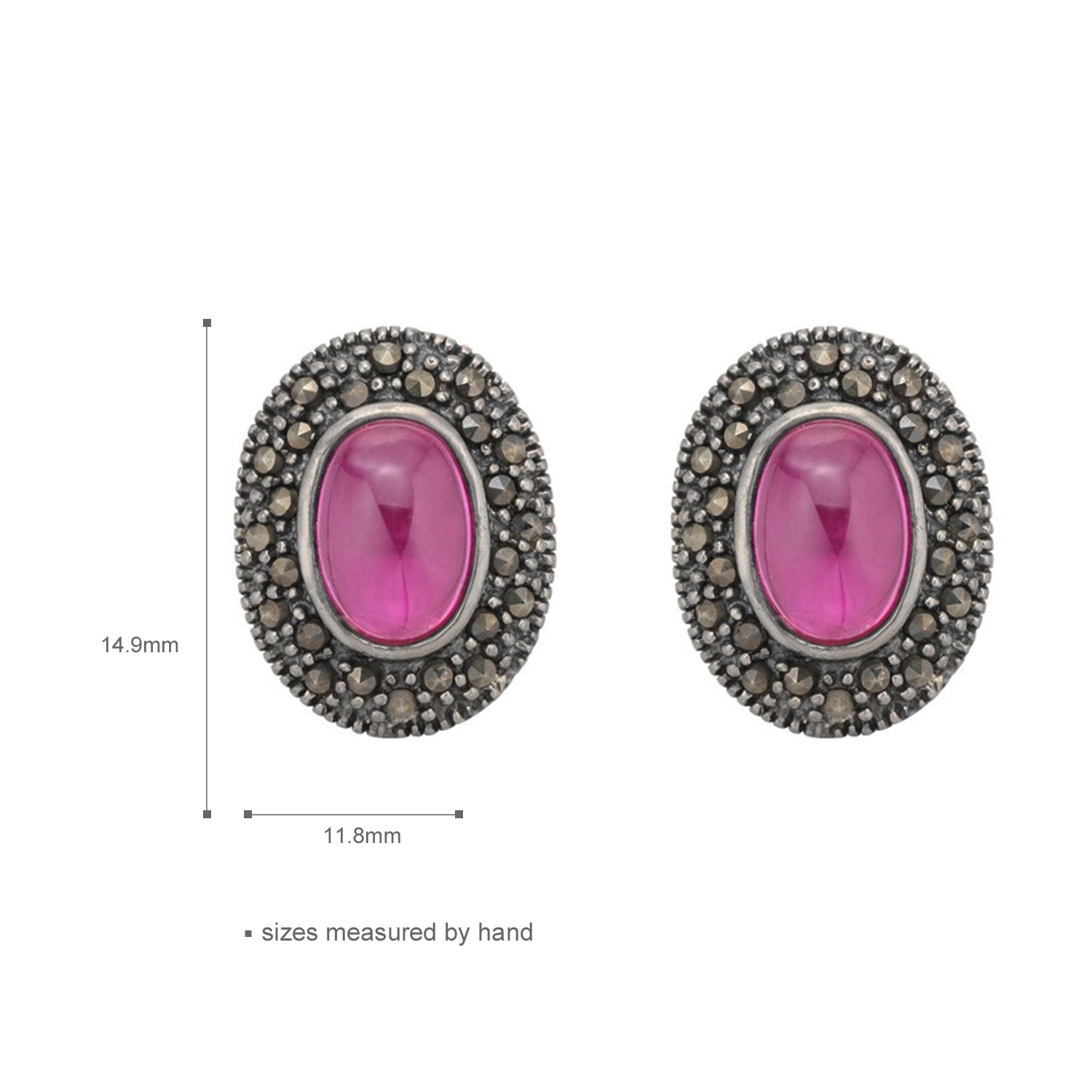 Marcasite S925 sterling silve vintage stud earrings Stone Zircon Fine Jewelry For Women Gifts (图1)