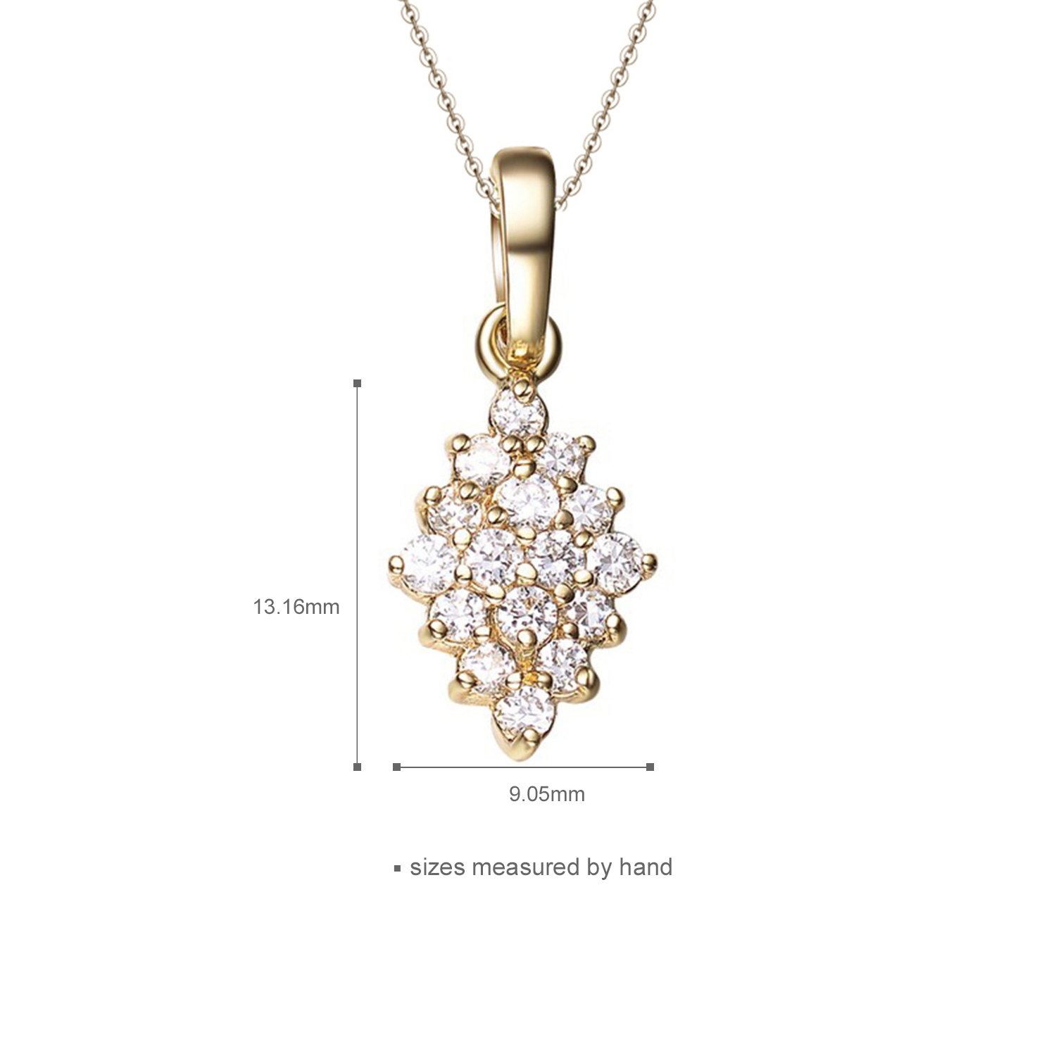Luxurious 925 silver gold plated pendant necklace women jewelry elegant necklace with cubic zirconia(图1)