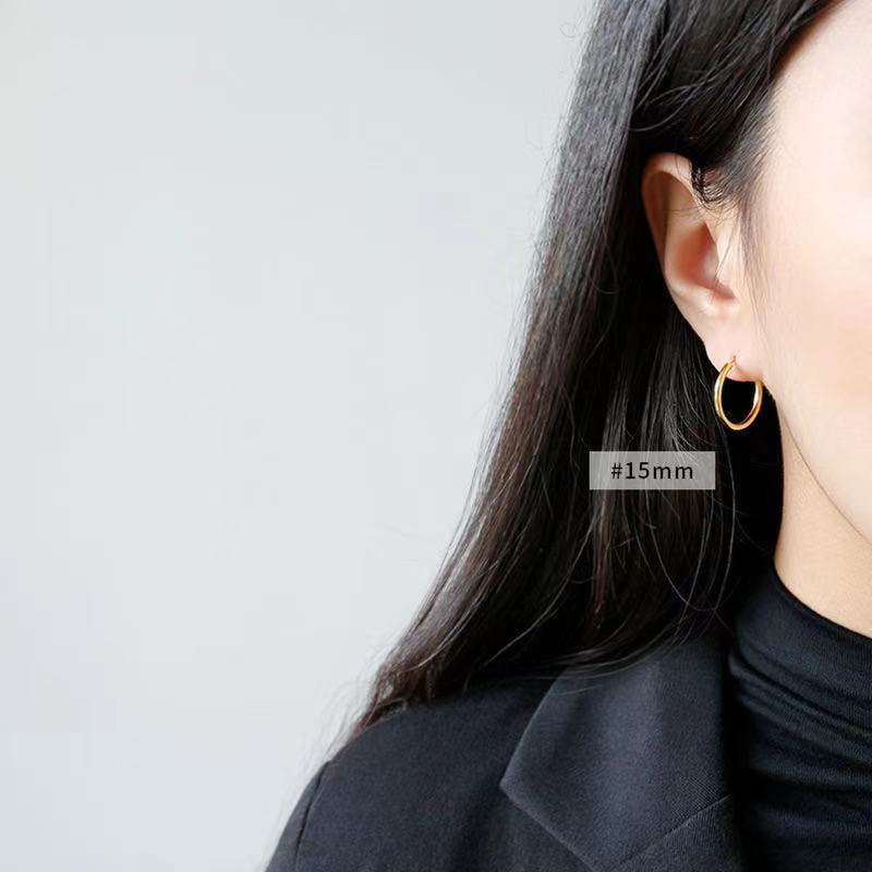 Fine jewelry earrings sterling silver hoop earrings gold plated earrings scandinavian design(图3)