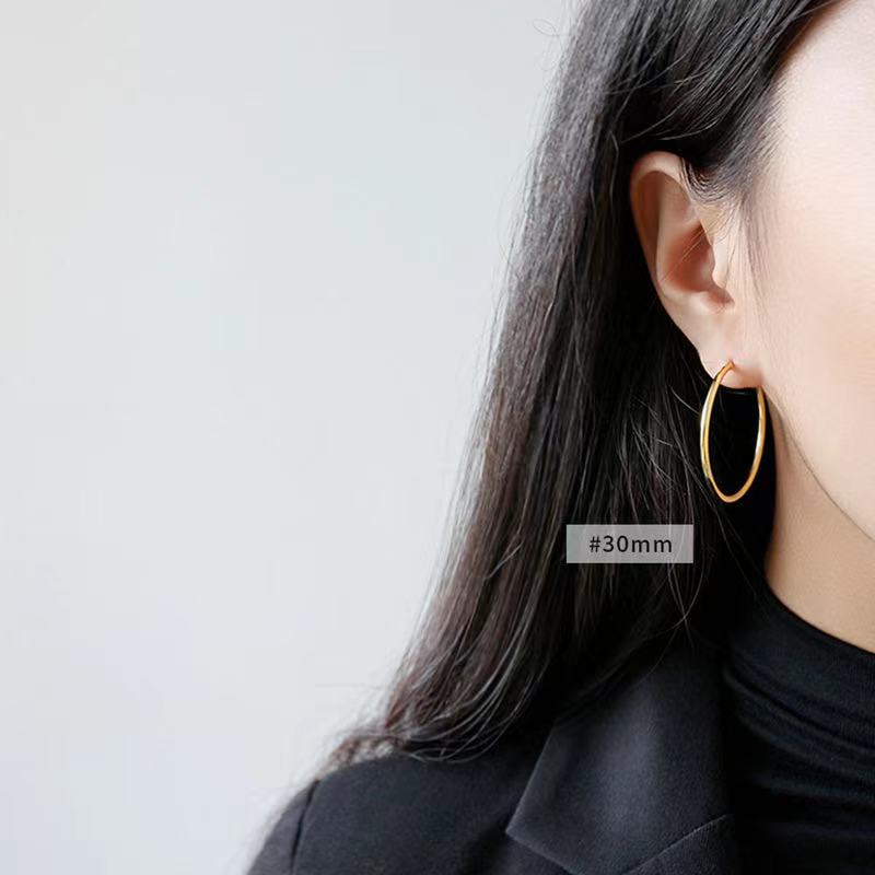 Fine jewelry earrings sterling silver hoop earrings gold plated earrings scandinavian design(图5)