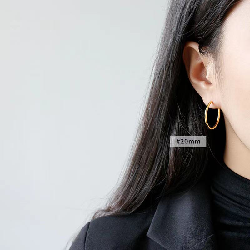 Fine jewelry earrings sterling silver hoop earrings gold plated earrings scandinavian design(图4)