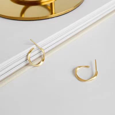 Fine jewelry earrings sterling silver hoop earrings gold plated earrings(图2)