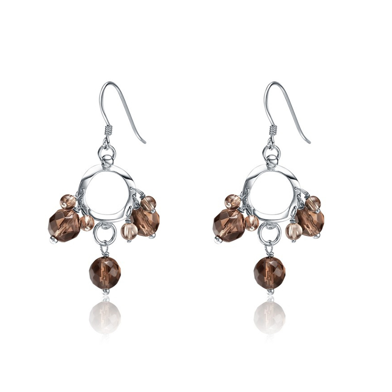 Jewelry Manfacturer sterling silver hook earring glass pendant women jewelry drop earring(图2)