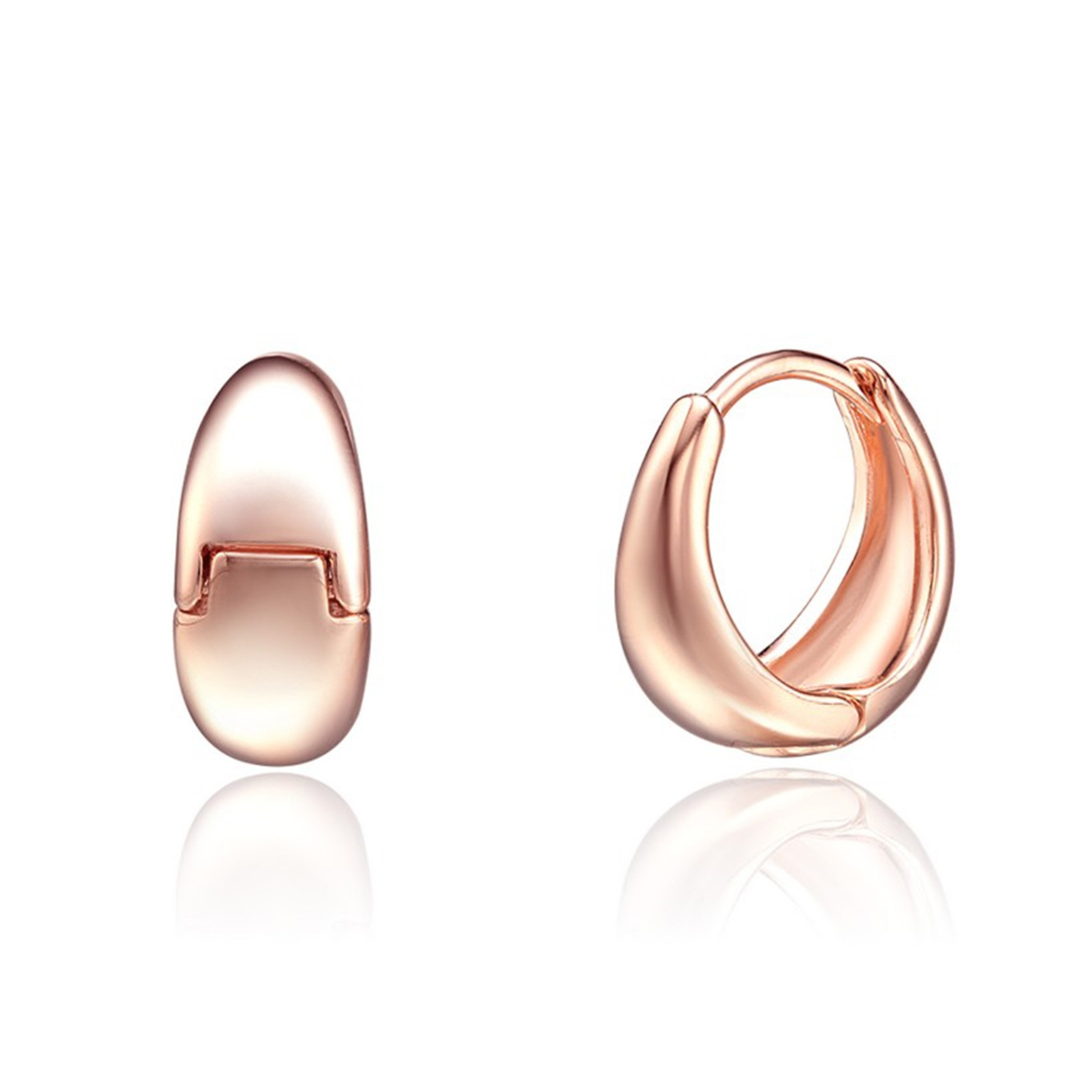  simple 925 sterling silver rose gold plated hoop earrings pure color earrings women jewelry(图2)