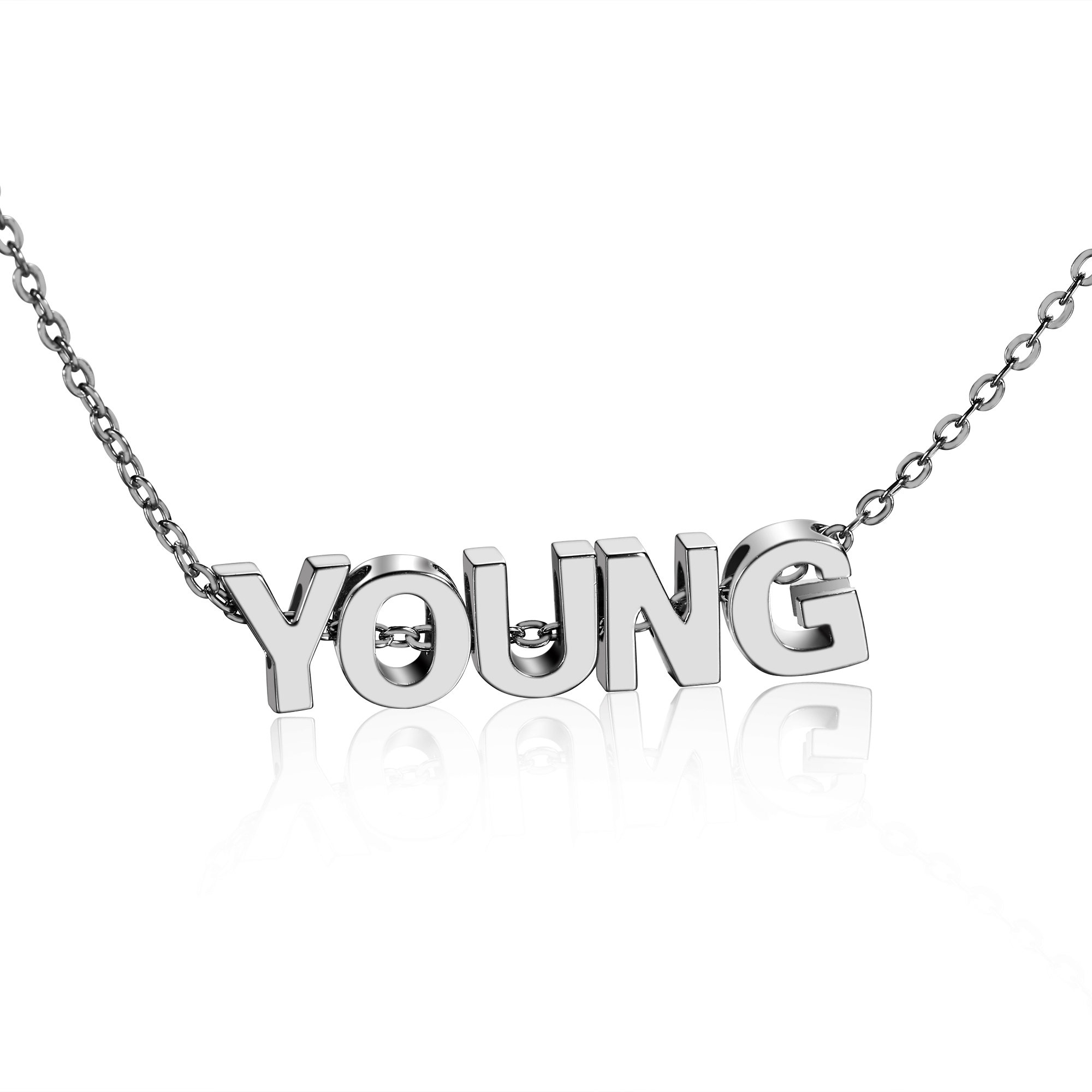 Fashion Jewelry Custom Letter Necklace Chain Custom Name Necklace Chain silver jewelry(图1)
