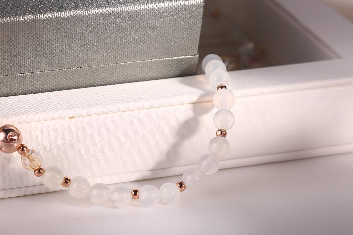 Stone Jewelry White Lady Glass Quality Beads Bracelets High Quality Stone Jewelry Factory Women (图5)