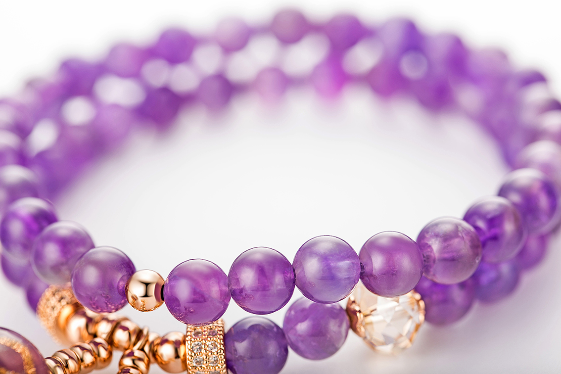 Charm Elegant Purple Glass Quality Beads Bracelets Women Jewelry Birthday Present Gift High Quality (图1)