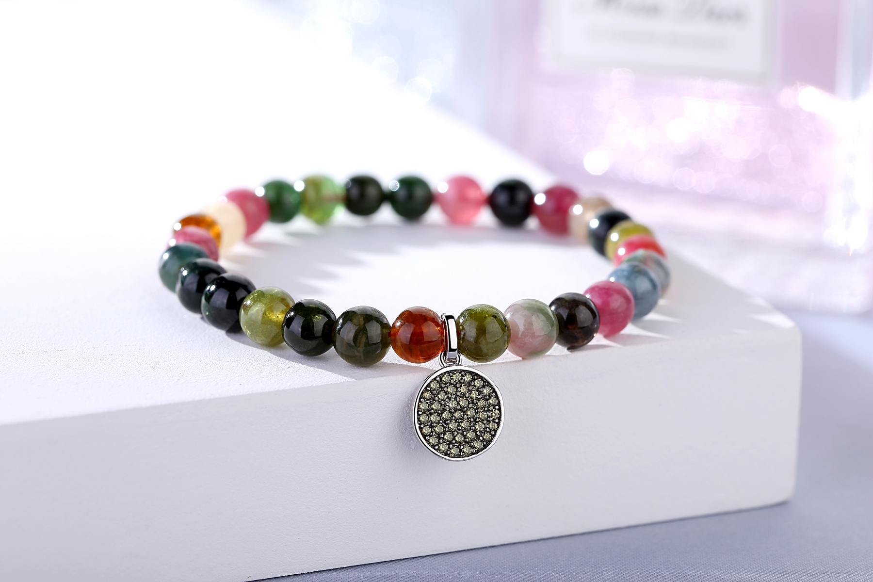 Colorful custom 925 sterling silver Bracelet Girl Beads Bracelets bangle jewelry(图1)