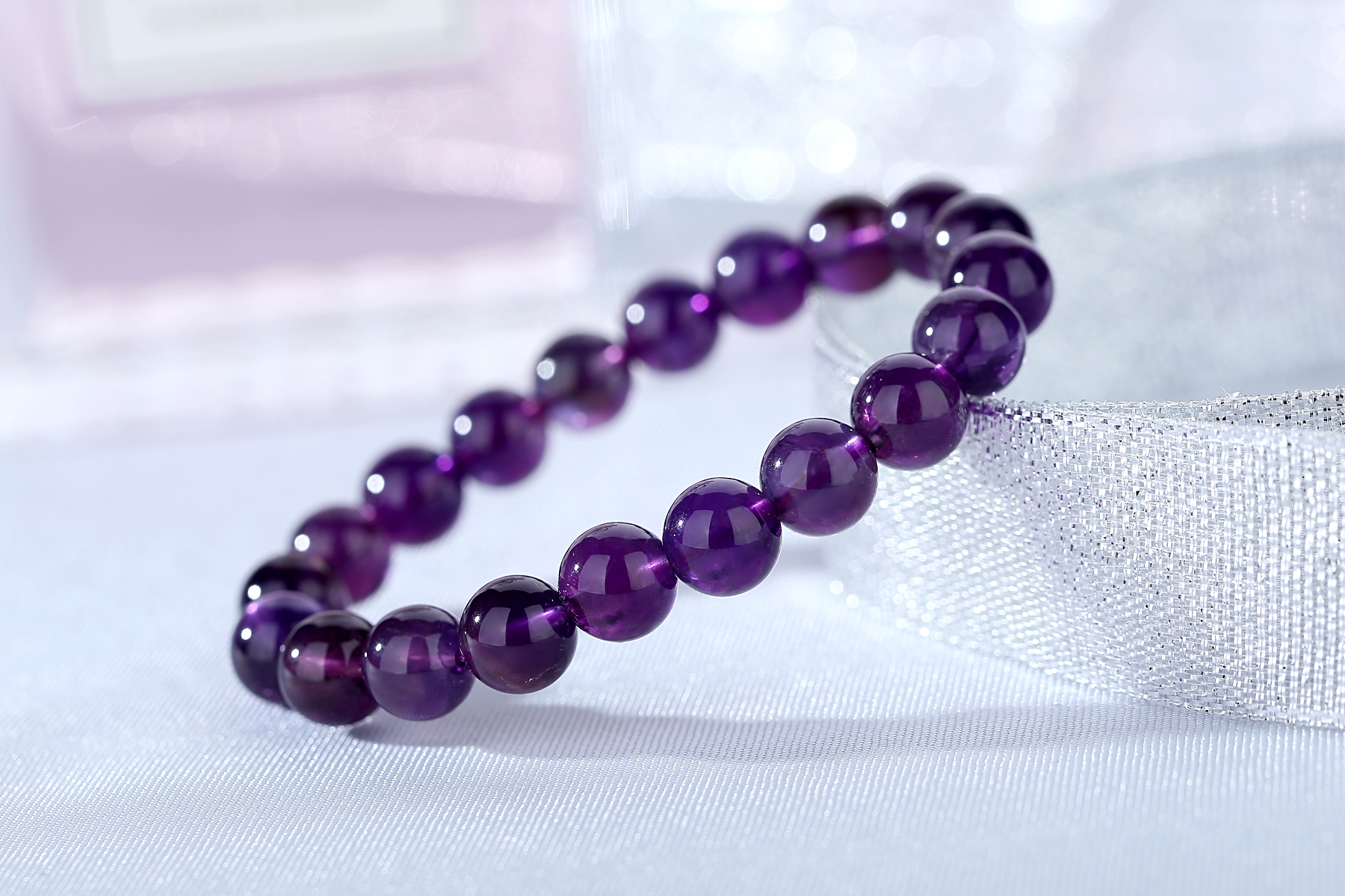 Custom High quality Bracelet Women Jewelry Purple Beads Bracelets(图2)