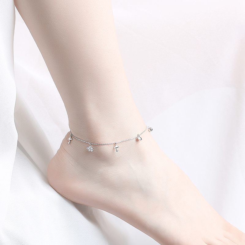 Manufacturer Sterling Silver Anklets Delicate Pendant Summer Hot Sale Women Jewelry (图1)