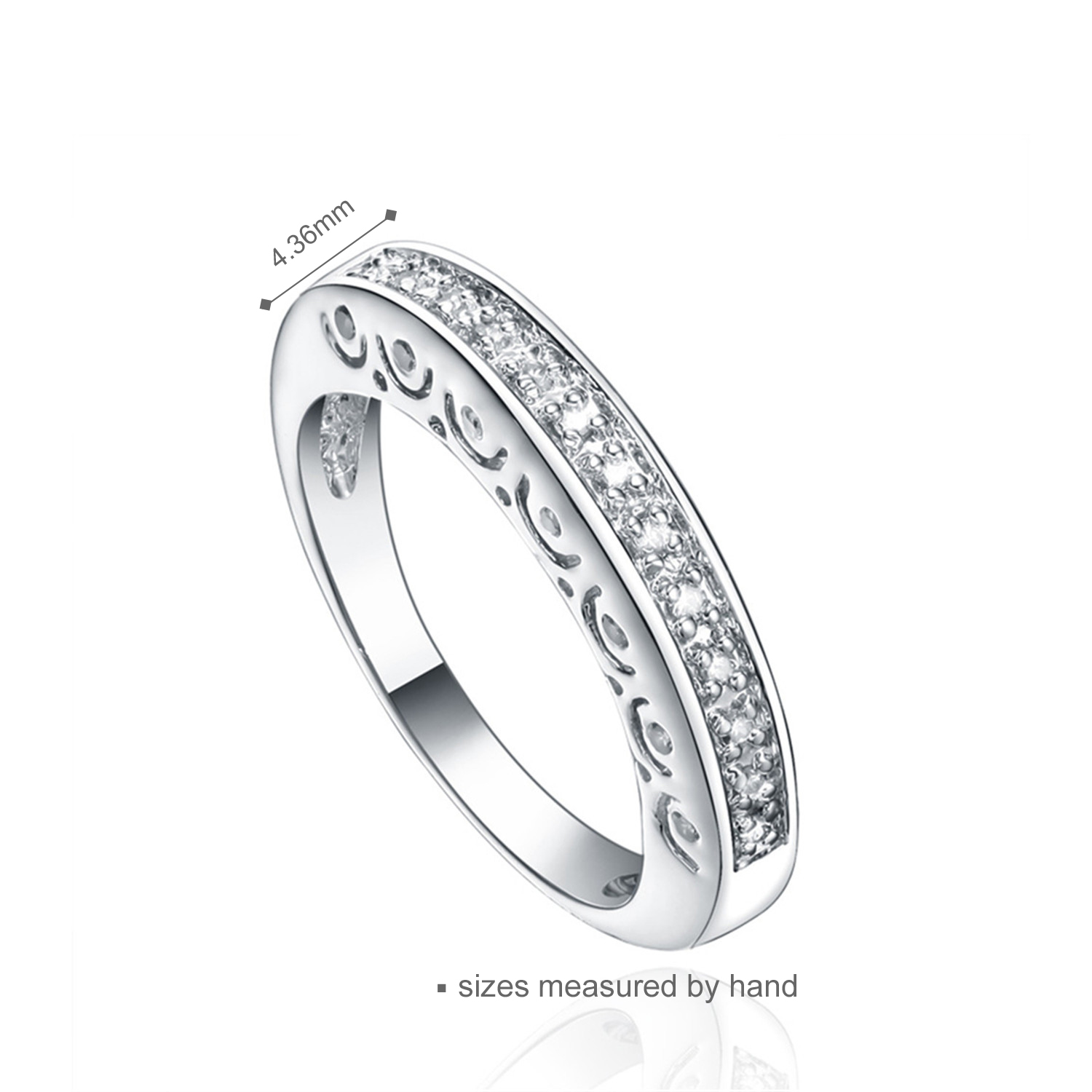 Manufacturer 925 sterling Silver ring with white CZ rhodium plated Eternity Wedding Band for Women(图2)