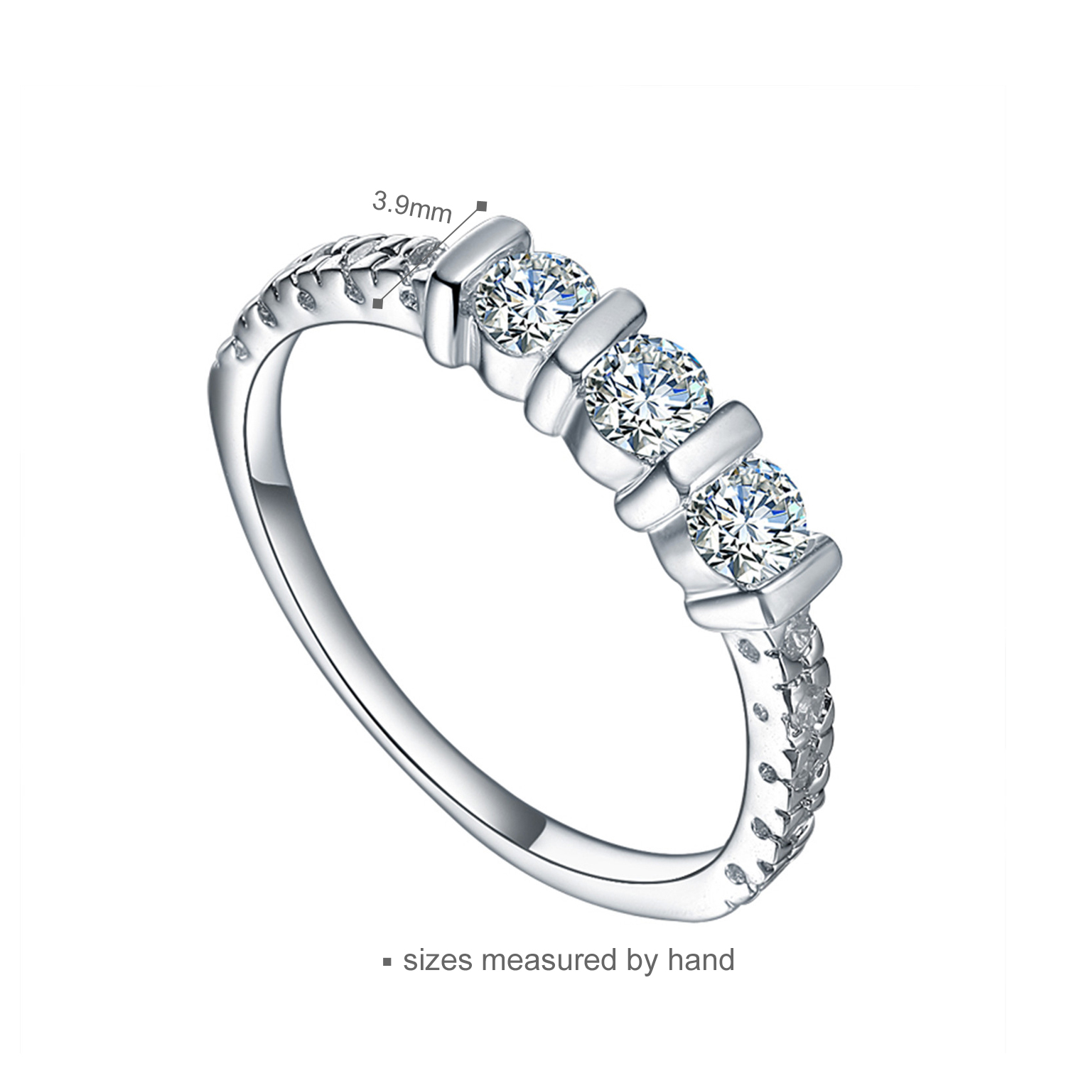 Eternity Ring Women Rings 925 Sterling Silver Jewelry Anniversary Rings Propose Couples Gift(图2)