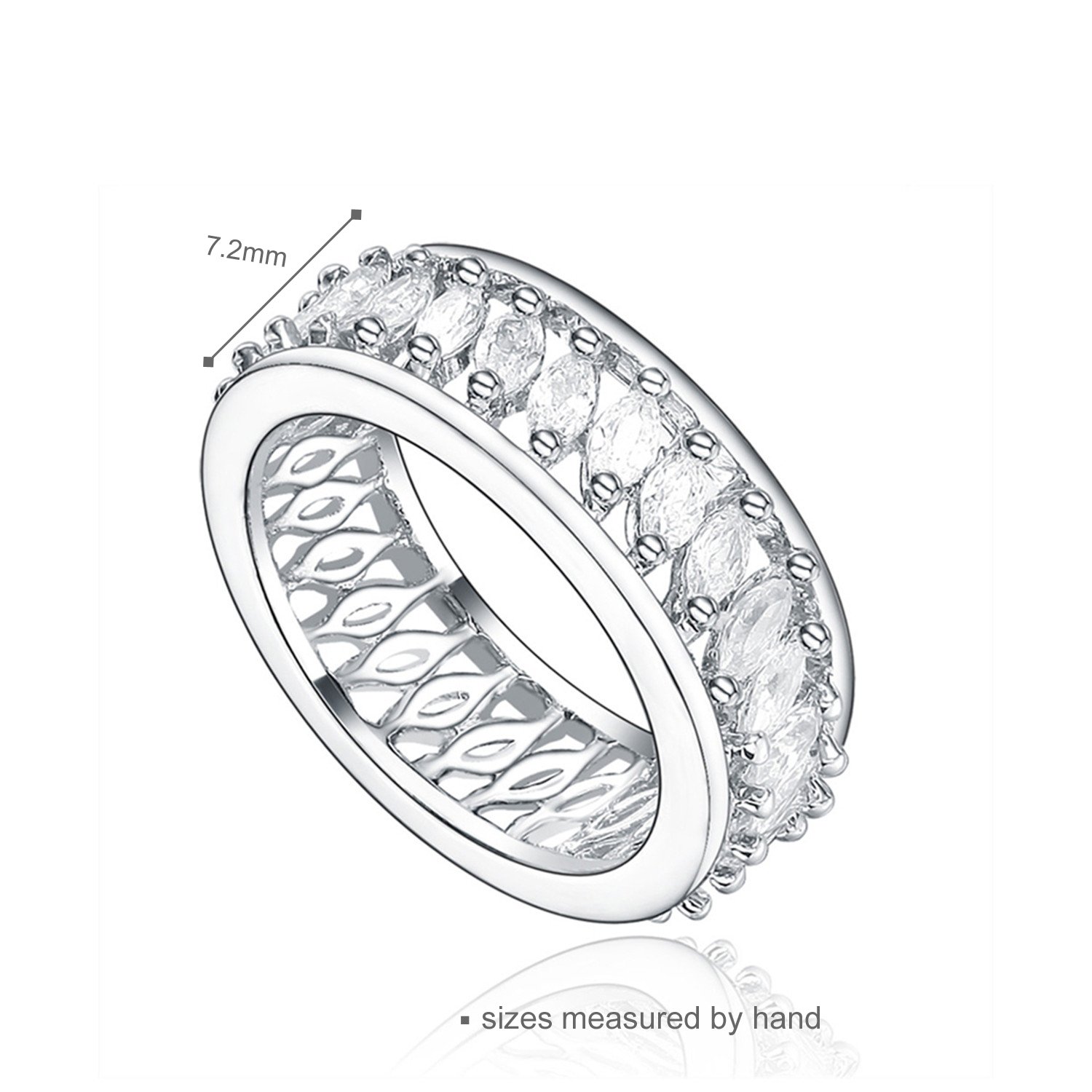 Eternity Wedding Rings 925 Sterling Silver Women Jewelry CZ Unique Rings(图1)