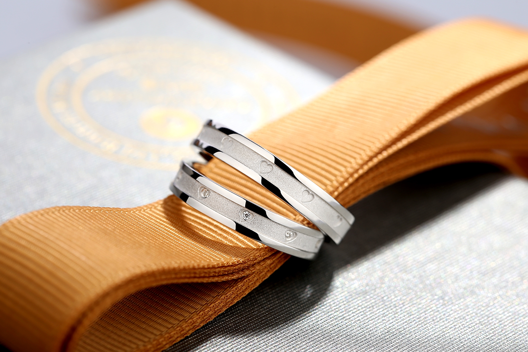 Ring Set Sterling Silver Wedding His Engagement Her Band Rings Set with Cubic Zirconia (图2)