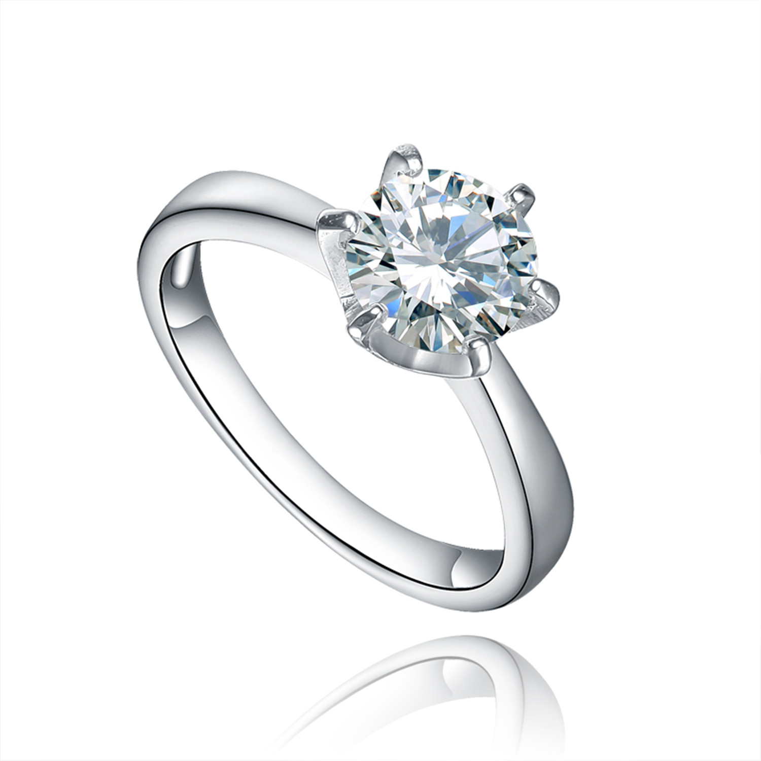 Simple Elegant 925 Sterling Silver Women Jewelry Wedding Engagement Hot Selling Rings(图1)
