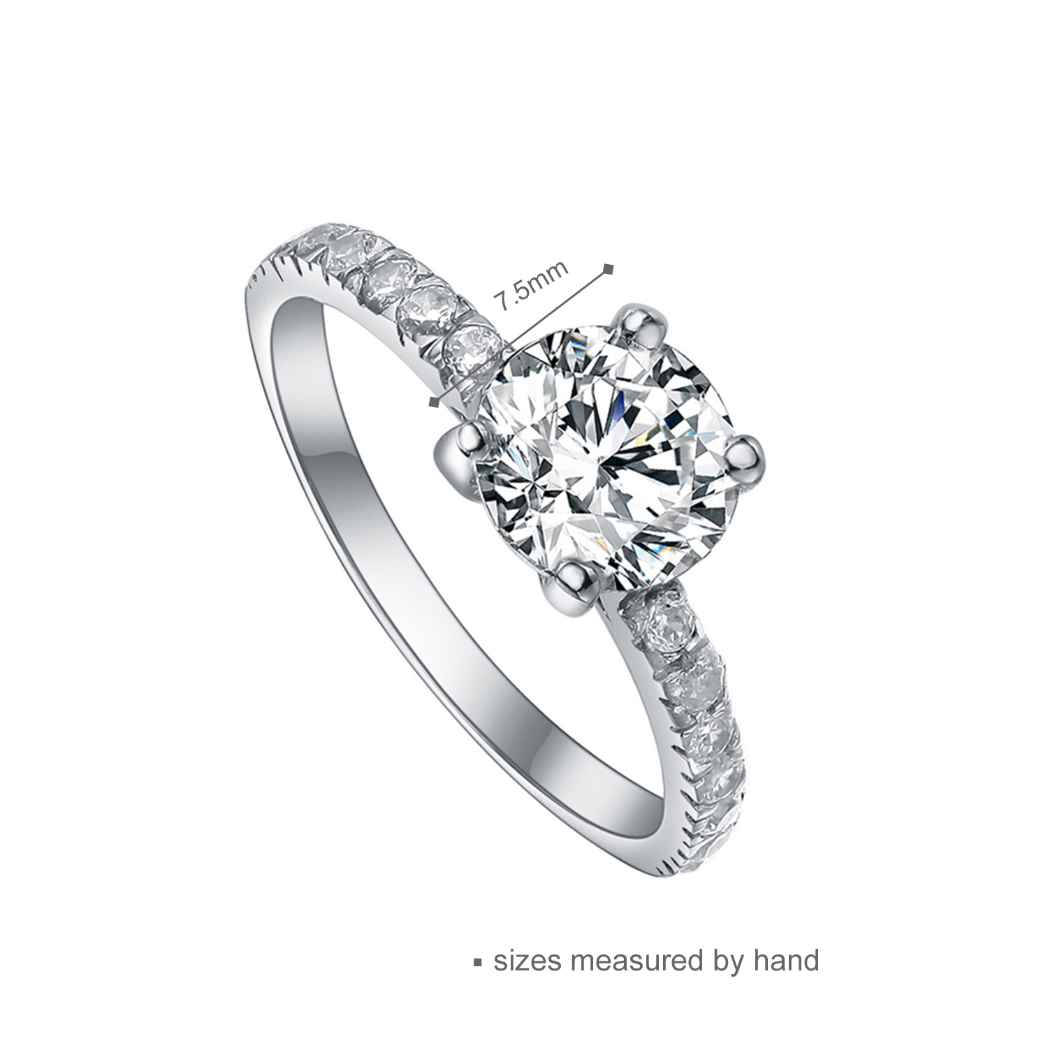 Manufacturer Sterling Silver Rings White Cubic Zirconia Wedding Engagement Ring(图2)