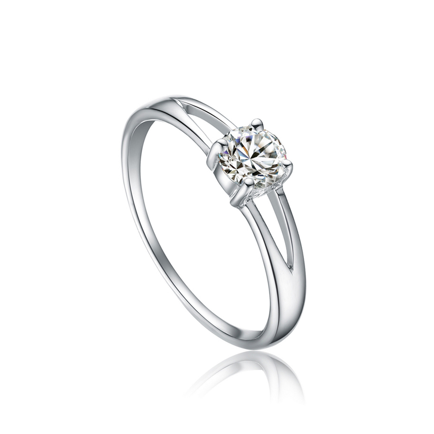 Wholesale wedding engagement jewelry 925 sterling silver white gold cubic zirconia ring(图1)