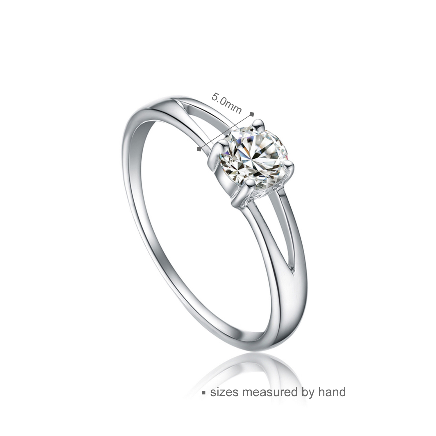 Wholesale wedding engagement jewelry 925 sterling silver white gold cubic zirconia ring(图2)