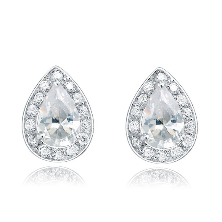 Wholesale Silver Jewelry Accessory Earrings High-Grade Oval Stud Earrings Wedding Party(图2)