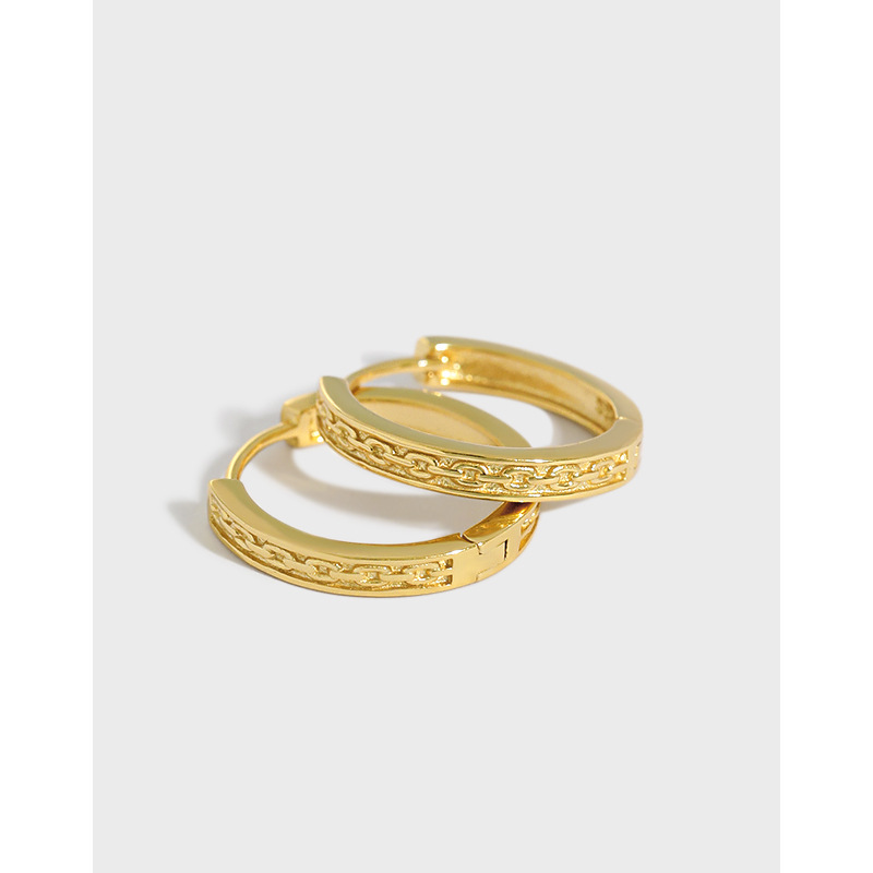 Gold/Rhodium Hoop Earrings For Women Sterling Silver Lightweight Earrings  Jewelry Gifts for Girls(图1)
