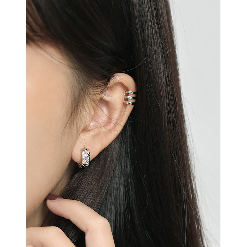Fashion Wholesale Jewelry 925 Sterling Silver Hoops Earrings Women (图3)