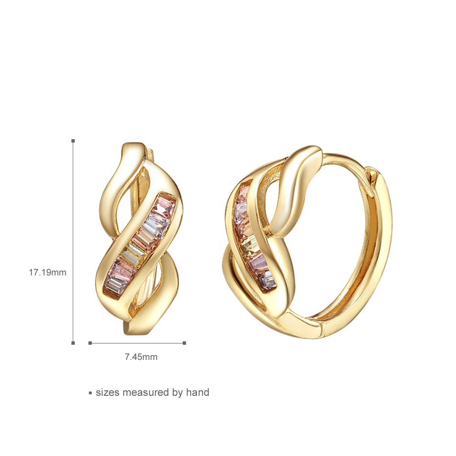 Hoop Earrings for Women 925 sterling silver gold plated hoop earrings women jewelry weeding earrings(图1)