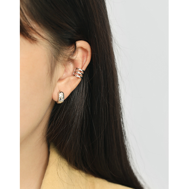  Gold Silver Hoops huggies Hoop earrings 925 sterling silver earrings jewelry sets for women girl(图3)