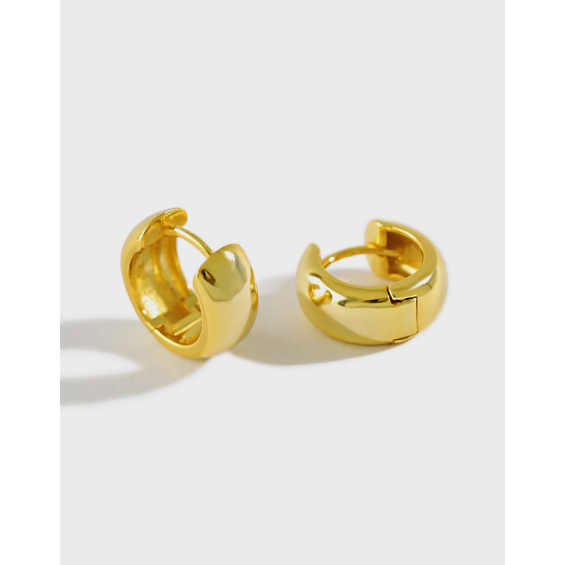  Gold Silver Hoops huggies Hoop earrings 925 sterling silver earrings jewelry sets for women girl(图1)