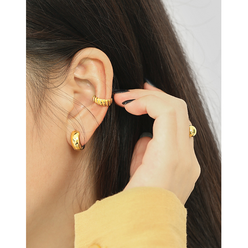  Gold Silver Hoops huggies Hoop earrings 925 sterling silver earrings jewelry sets for women girl(图5)