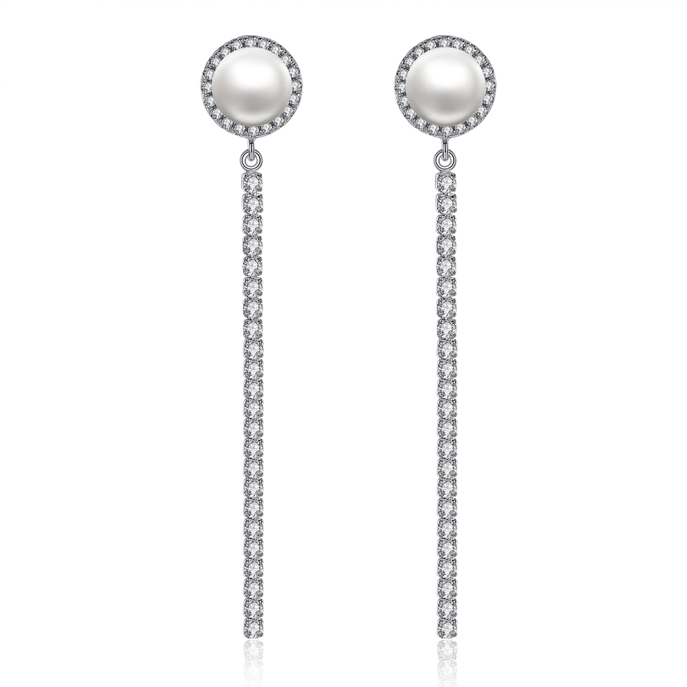 Luxury Pearl 925 Sterling Silver Earrings Women Jewelry High Quality Charm Hot Selling Earrings(图1)