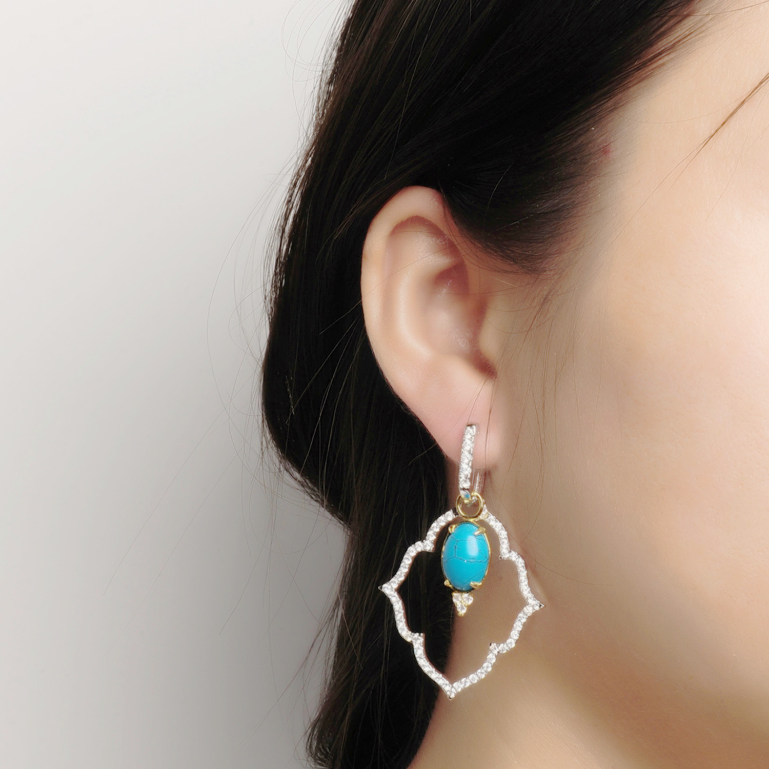 Luxurious Copper Jewelry Set Turquoise Stone Jewelry For Women Party(图2)
