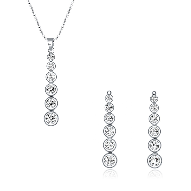 Exquisite Jewelry Set Long Dangle Necklace Women Wedding Rhinestone Jewelry Set(图5)