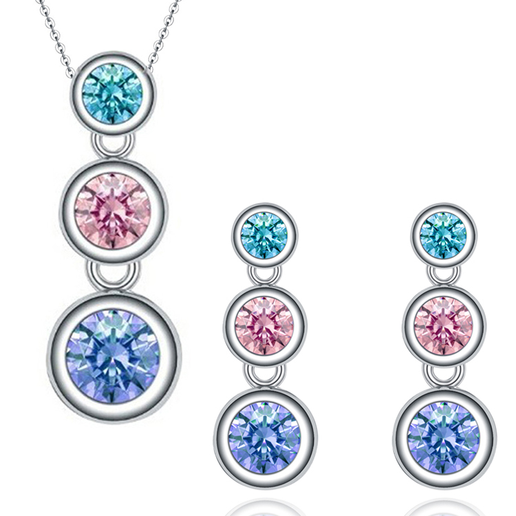  925 sterling silver rhodium plated Jewelry Sets Bridal Jewelry Sets(图5)