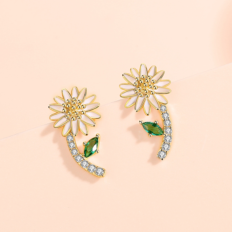 2021 925 silver earrings for women professional manufacturing designer fashion cute daisies jewelry (图6)