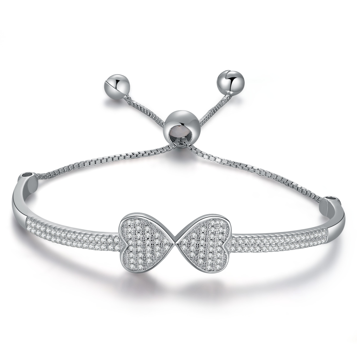 925 Sterling Silver Bowknot Chain Bracelet Expandable Adjustable Bracelet Bracelet(图1)