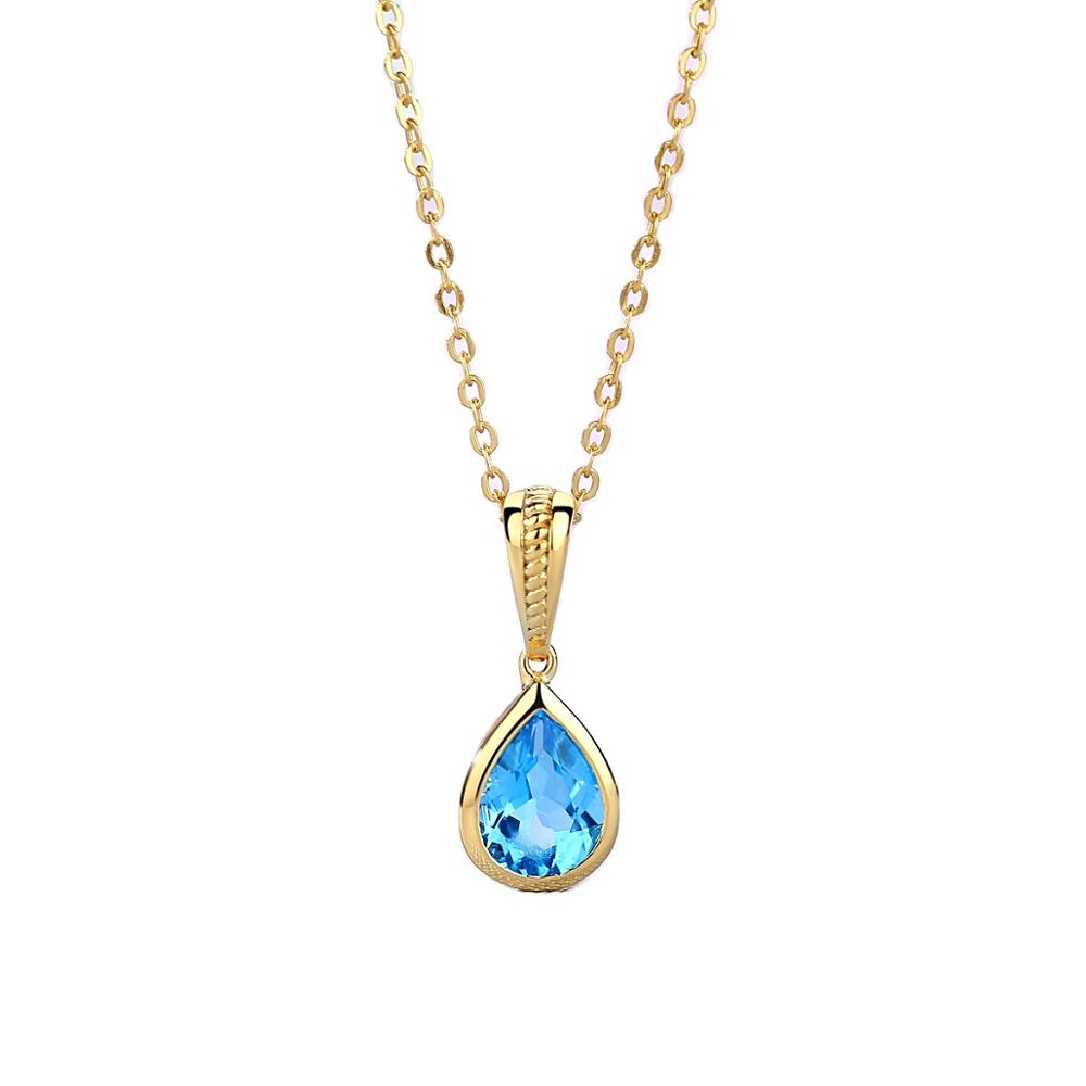 Dainty women Cubic Zirconia 925 Sterling Silver Cubic Zirconia Pendant Teardrop Gold Plated Necklace(图7)