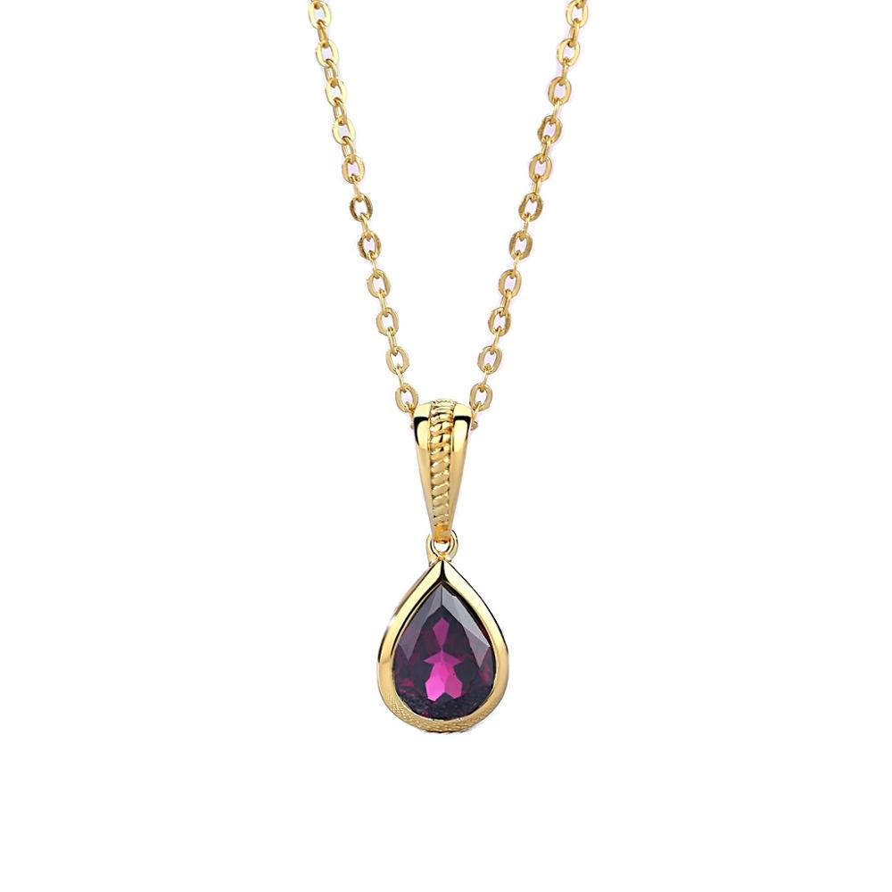 Dainty women Cubic Zirconia 925 Sterling Silver Cubic Zirconia Pendant Teardrop Gold Plated Necklace(图8)