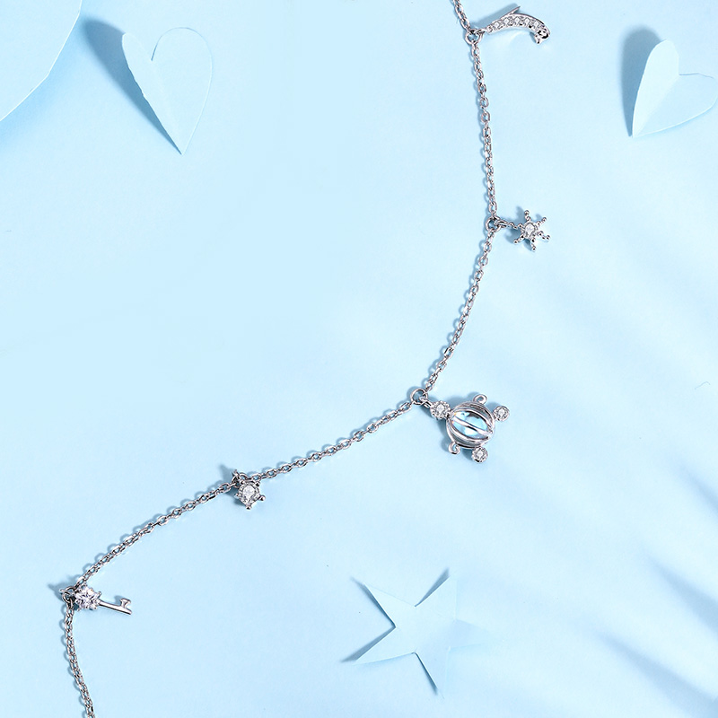 Wholesale Factory Fashion Pumpkin Bracelet Cubic Zirconia Adjustable 925 Sterling Silver Jewelry Women Charm Bracelet